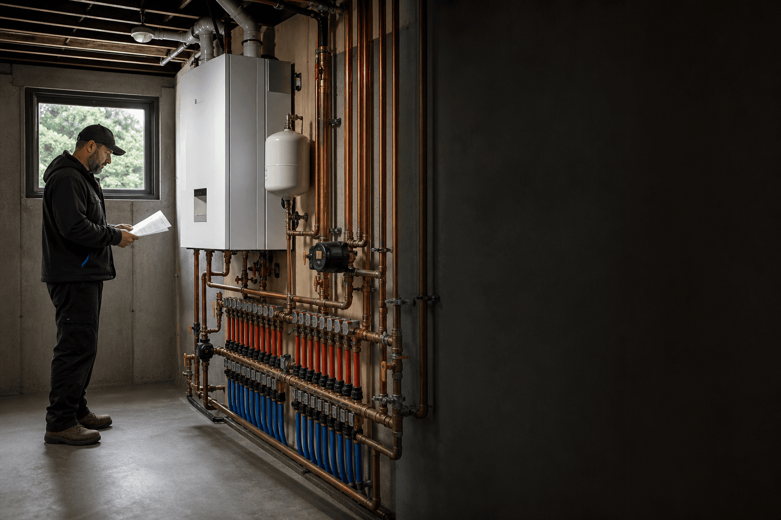 Boiler installation in a Port Coquitlam mechanical room